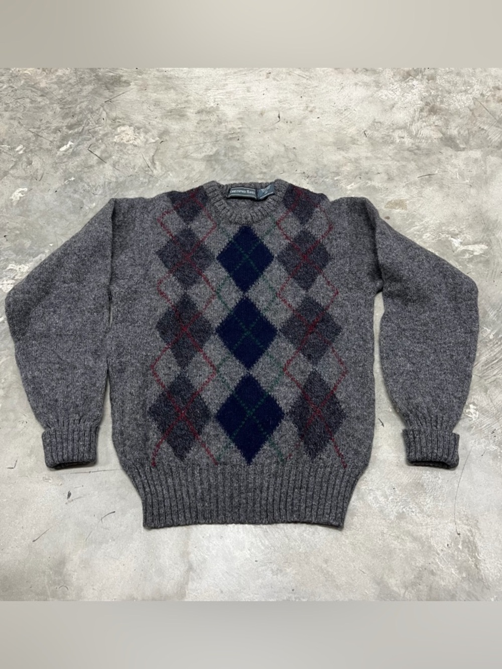 VTG Christopher Hayes Sweater Mens Small Argyle Shetland Wool Ireland Pullover